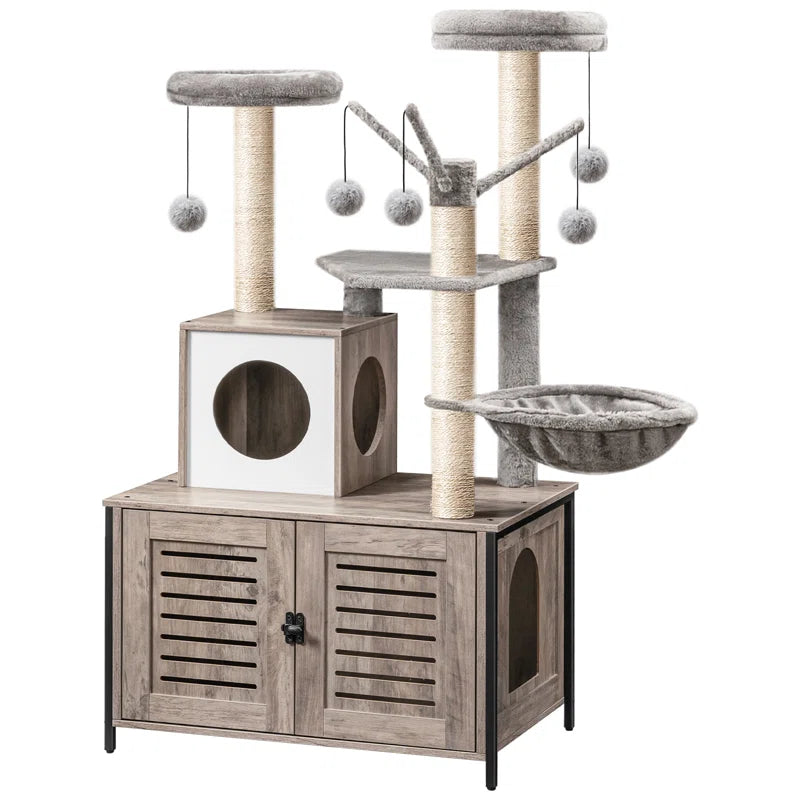 Clever Cat Tree with Litter Box Enclosure