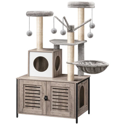 Clever Cat Tree with Litter Box Enclosure