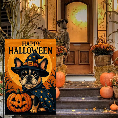 Halloween French Bulldog Garden Flag