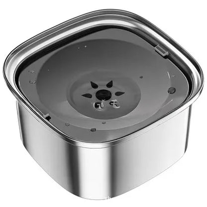 Stainless Steel Splash-Free Pet Water Bowl, Large Capacity 3L
