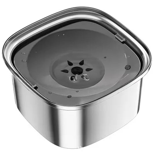 Stainless Steel Splash-Free Pet Water Bowl, Large Capacity 3L