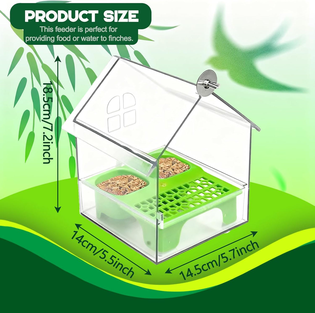 No Mess 3-in-1 Bird Feeder and Bath Station, Suitable for Small Birds