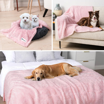 Fluffy Sherpa Waterproof Pet Blanket, 24X32 Pink