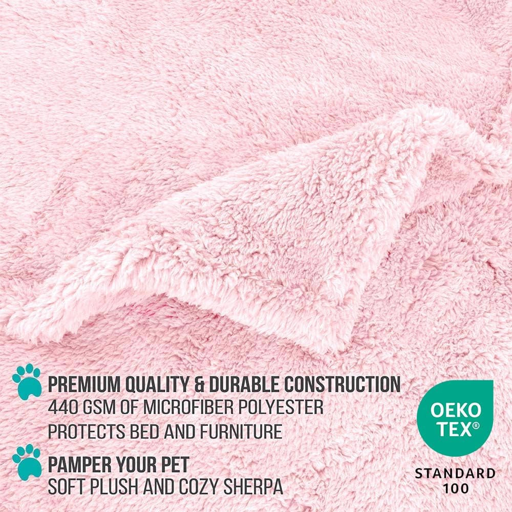 Fluffy Sherpa Waterproof Pet Blanket, 24X32 Pink
