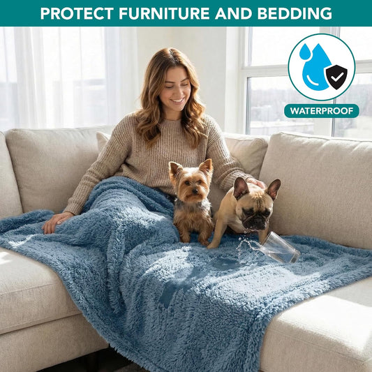 Fluffy Sherpa Waterproof Pet Blanket