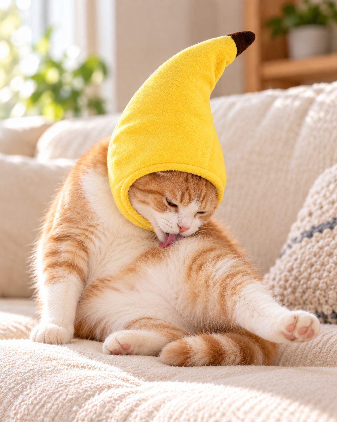 Small Pet Banana Hat Costume