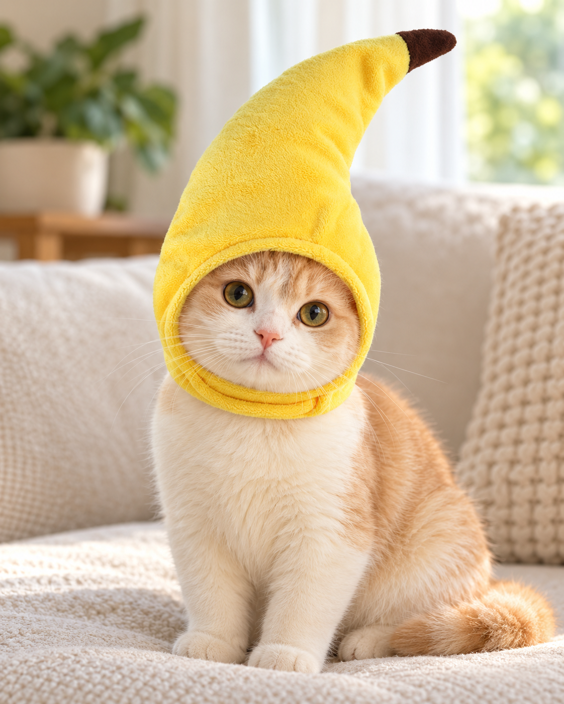 Small Pet Banana Hat Costume