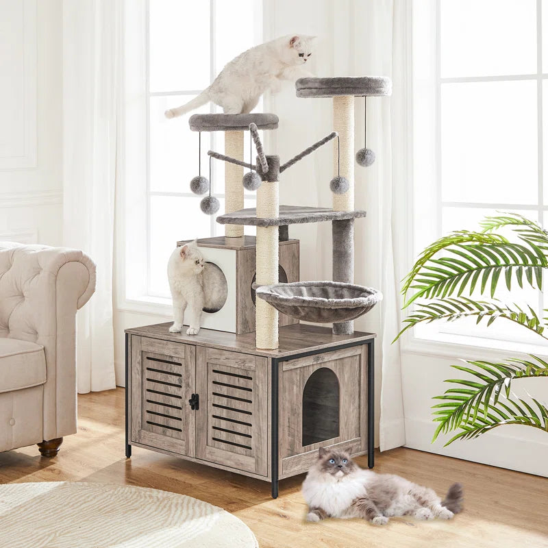 Clever Cat Tree with Litter Box Enclosure