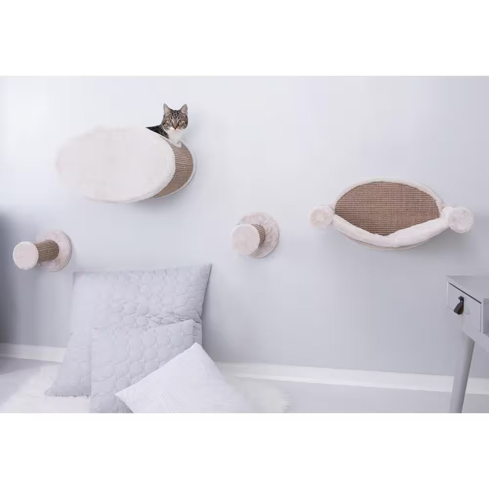 Wall Mount Cat Playground with Perches, Cave, and Hammock