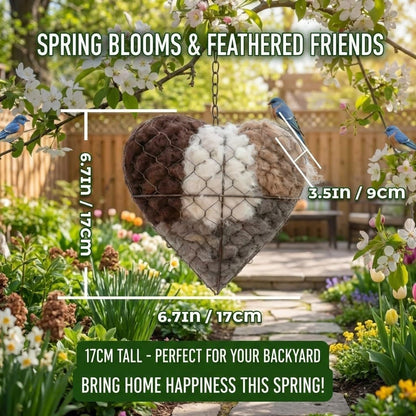 Bird Nest, Heart-Shaped with Alpaca Fiber