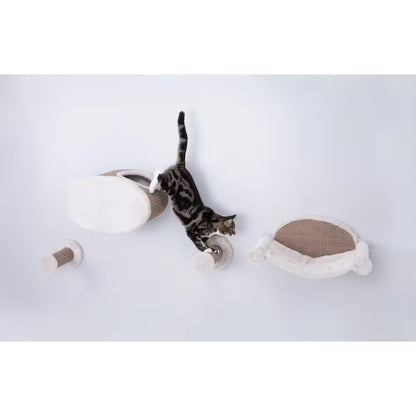 Wall Mount Cat Playground with Perches, Cave, and Hammock