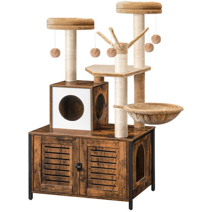 Clever Cat Tree with Litter Box Enclosure