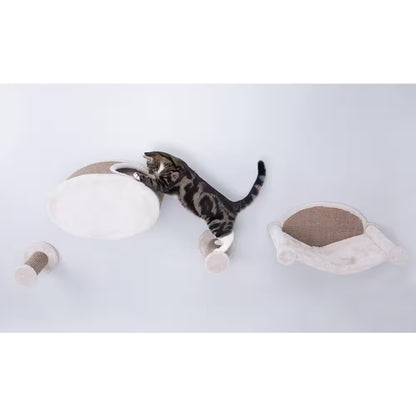Wall Mount Cat Playground with Perches, Cave, and Hammock