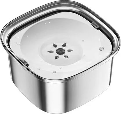 Stainless Steel Splash-Free Pet Water Bowl, Large Capacity 3L