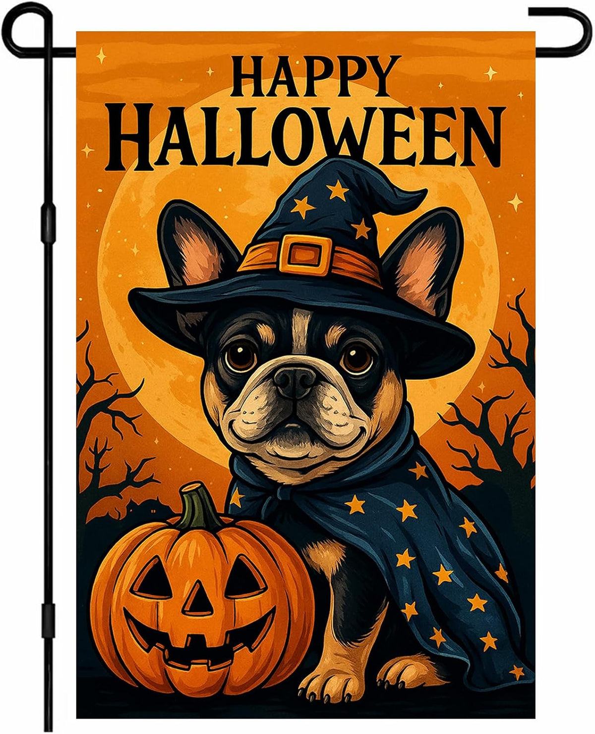 Halloween French Bulldog Garden Flag