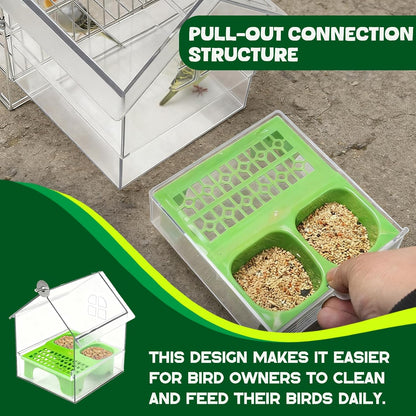 No Mess 3-in-1 Bird Feeder and Bath Station, Suitable for Small Birds