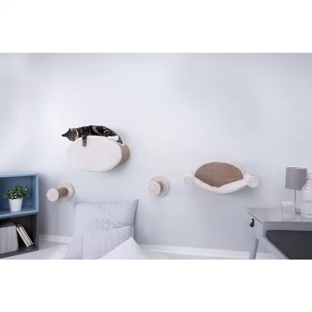 Wall Mount Cat Playground with Perches, Cave, and Hammock