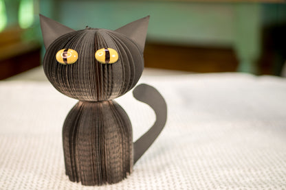Black Cat Upcycled Books Halloween Decor